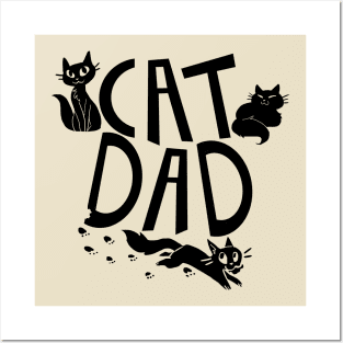 Cat Dad (Darker Font Version) Posters and Art